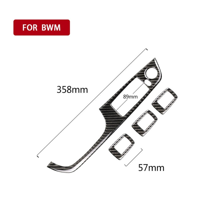 4 adesivi decorativi per pannello di sollevamento per auto con guida a sinistra in fibra di carbonio senza piegatura per BMW E90 / 320i / 325i, diametro: 35,8 cm, without Folding,Diameter: 35.8cm