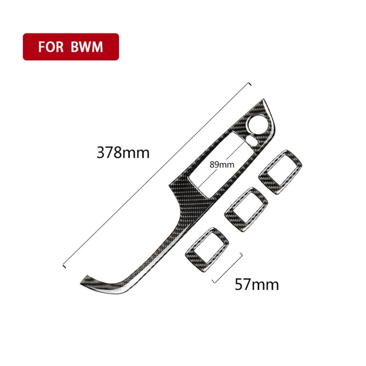 4 adesivi decorativi per pannello di sollevamento per auto con guida a sinistra in fibra di carbonio senza piegatura per BMW E90 / 320i / 325i, diametro: 37,8 cm, without Folding,Diameter: 37.8cm