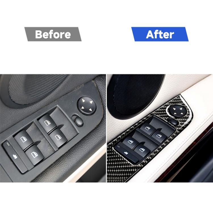 4 adesivi decorativi per pannello di sollevamento per auto con guida a sinistra in fibra di carbonio senza piegatura per BMW E90 / 320i / 325i, diametro: 37,8 cm, without Folding,Diameter: 37.8cm