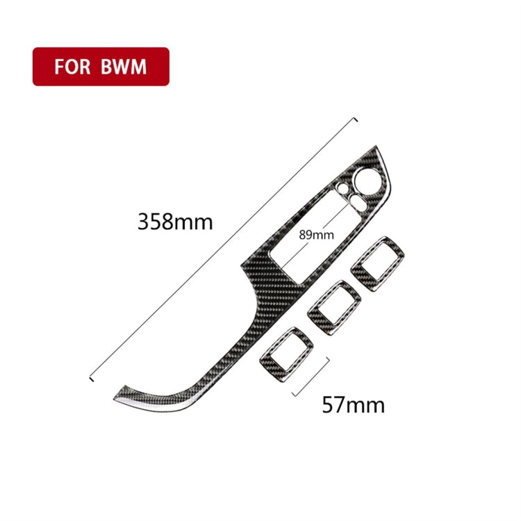 Adesivo decorativo per pannello di sollevamento per auto guida a sinistra in fibra di carbonio da 4 pezzi con pieghevole per BMW E90 / 320i / 325i, diametro: 35,8 cm, Diameter: 35.8cm