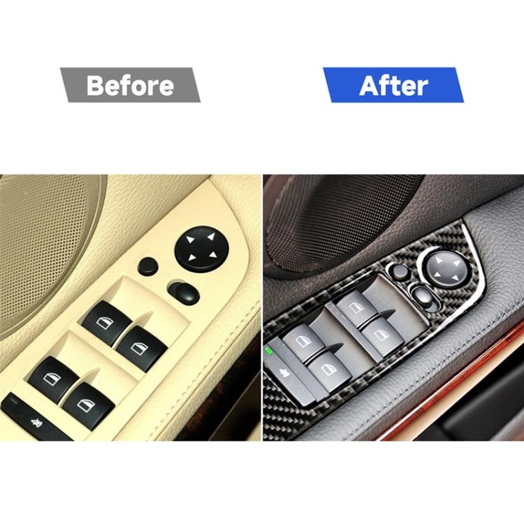 Adesivo decorativo per pannello di sollevamento per auto guida a sinistra in fibra di carbonio da 4 pezzi con pieghevole per BMW E90 / 320i / 325i, diametro: 35,8 cm, Diameter: 35.8cm