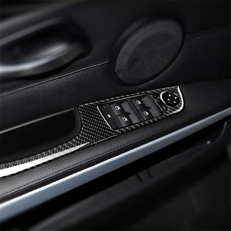 Adesivo decorativo per pannello di sollevamento per auto guida a sinistra in fibra di carbonio da 4 pezzi con pieghevole per BMW E90 / 320i / 325i, diametro: 37,8 cm, Diameter: 37.8cm