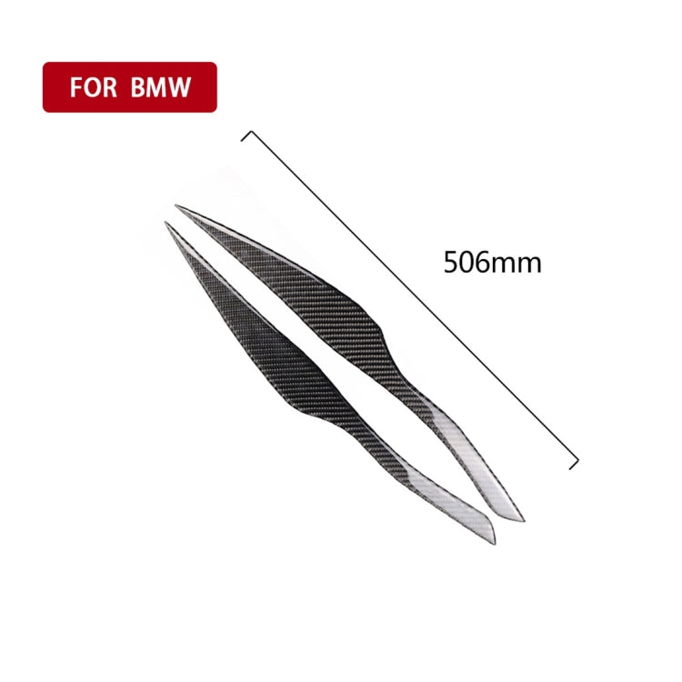 1 paio di adesivi decorativi per sopracciglia in fibra di carbonio per auto per BMW E90 / 318i / 320i / 325i 2005-2008, versione con colla a goccia, Lamp Eyebrow Drop Glue Version