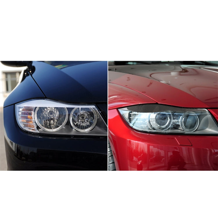 1 paio di adesivi decorativi per sopracciglia in fibra di carbonio per auto per BMW E90 / 318i / 320i / 325i 2005-2008, versione con colla a goccia, Lamp Eyebrow Drop Glue Version