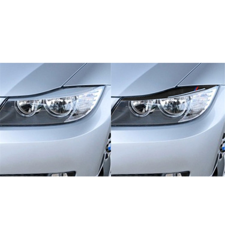 1 paio di adesivi decorativi per sopracciglia con lampada per auto in fibra di carbonio per BMW E90 / 318i / 320i / 325i 2009-2012, Lamp Eyebrow(Three Color), Lamp Eyebrow