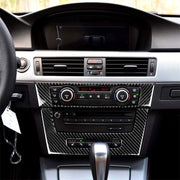 Adesivo decorativo per pannello CD di controllo centrale per auto in fibra di carbonio per BMW E90 / E92 2005-2012, edizione alta con foro, CD Panel(High Edition with Hole)