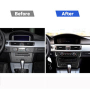Adesivo decorativo per pannello CD di controllo centrale per auto in fibra di carbonio per BMW E90 / E92 2005-2012, edizione alta con foro, CD Panel(High Edition with Hole)