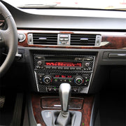 Adesivo decorativo per pannello CD di controllo centrale per auto in fibra di carbonio per BMW E90 / E92 2005-2012, senza navigazione con foro, CD Panel(Non Navigation with Hole)