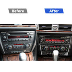 Adesivo decorativo per pannello CD di controllo centrale per auto in fibra di carbonio per BMW E90 / E92 2005-2012, senza navigazione con foro, CD Panel(Non Navigation with Hole)