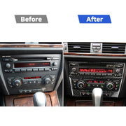 Adesivo decorativo per pannello CD di controllo centrale per auto in fibra di carbonio per BMW E90 / E92 2005-2012, senza navigazione con foro, CD Panel(Non Navigation with Hole)