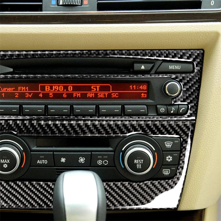 Adesivo decorativo per pannello CD di controllo centrale per auto in fibra di carbonio per BMW E90 / E92 2005-2012, senza navigazione senza foro, CD Panel(Non Navigation without Hole)