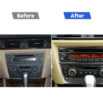 Adesivo decorativo per pannello CD di controllo centrale per auto in fibra di carbonio per BMW E90 / E92 2005-2012, senza navigazione senza foro, CD Panel(Non Navigation without Hole)