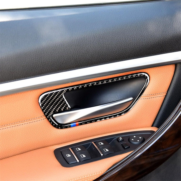 Adesivo decorativo per portiera auto in fibra di carbonio a tre colori per BMW F30 2013-2018 / F34 2013-2017, Door Bowl(Three Color), Door Bowl
