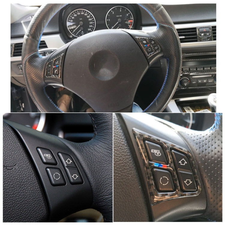 Adesivo decorativo con cornice chiave per volante in fibra di carbonio a tre colori per BMW E90 2005-2012, Key Frame(Three Color), Key Frame