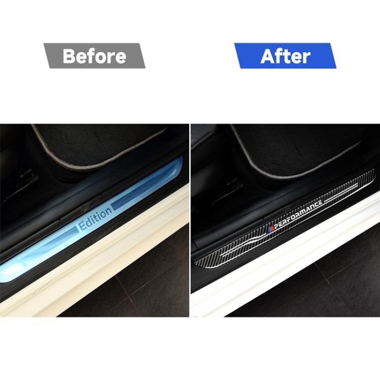 Adesivo decorativo per soglia portiera auto in fibra di carbonio di alta edizione per BMW E90 2005-2012, High Edition Door Threshold, Low Edition Door Threshold