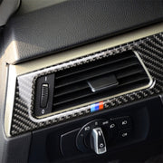 Adesivo decorativo per pannello uscita aria sinistra a tre colori in fibra di carbonio per BMW E90 E92 E93 2005-2012, adatto per la guida a sinistra, Left Air Outlet Panel
