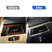 Adesivo decorativo per pannello uscita aria sinistra a tre colori in fibra di carbonio per BMW E90 E92 E93 2005-2012, adatto per la guida a sinistra, Left Air Outlet Panel