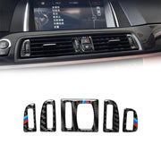 Adesivo decorativo per presa d'aria per auto in fibra di carbonio da 5 pezzi per BMW Serie 5 F10 2011-2017, Air Outlet(Three Color), Air Outlet