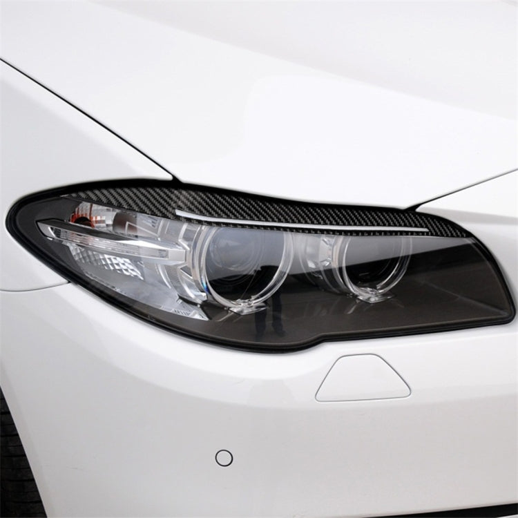 Adesivo decorativo per sopracciglia per lampada per auto in fibra di carbonio per BMW Serie 5 F10 2014-2016, Lamp Eyebrow