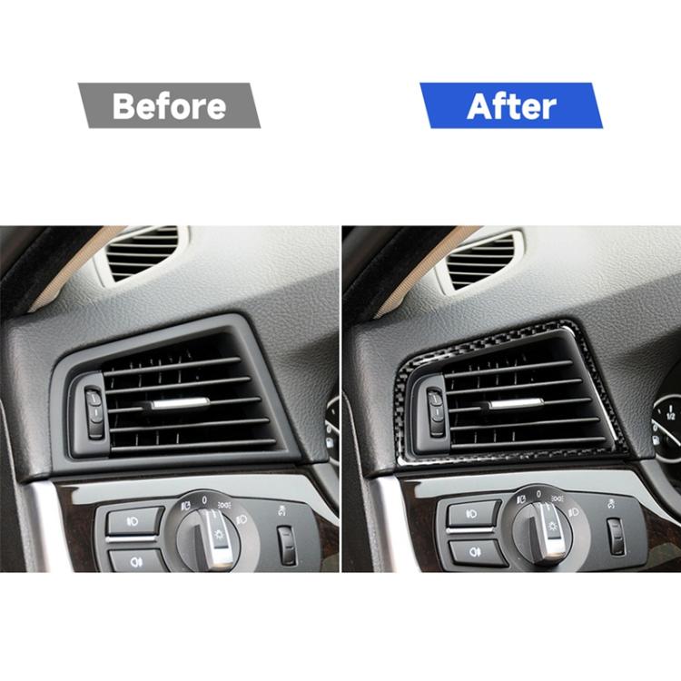 Adesivo decorativo per telaio uscita aria laterale per auto in fibra di carbonio per BMW Serie 5 F10 2011-2017, adatto per la guida a sinistra, Side Air Outlet Frame