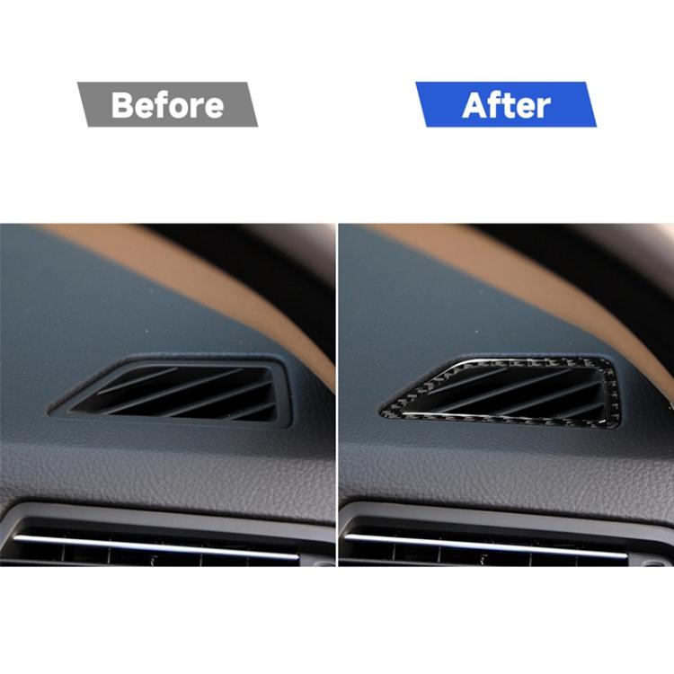 Adesivo decorativo per uscita aria strumento auto in fibra di carbonio per BMW Serie 5 F10 2011-2017, adatto per la guida a sinistra, Instrument Air Outlet