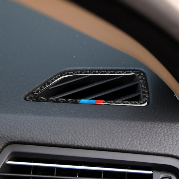 Adesivo decorativo per uscita aria strumento auto in fibra di carbonio per BMW Serie 5 F07 5GT 535i 2010-2016, adatto per la guida a sinistra, Instrument Air Outlet(Three Color), Instrument Air  Outlet
