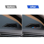 Adesivo decorativo per uscita aria strumento auto in fibra di carbonio per BMW Serie 5 F07 5GT 535i 2010-2016, adatto per la guida a sinistra, Instrument Air Outlet(Three Color), Instrument Air  Outlet