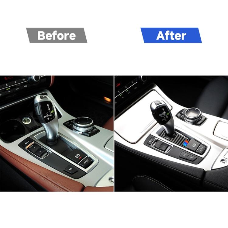Adesivo decorativo per freno a mano per auto in fibra di carbonio sotto il pannello per BMW Serie 5 F07 F10 F25 F26 / GT X3 X4 2009-2016, adatto per la guida a sinistra, Handbrake Below Panel(Three Color), Handbrake Below Panel