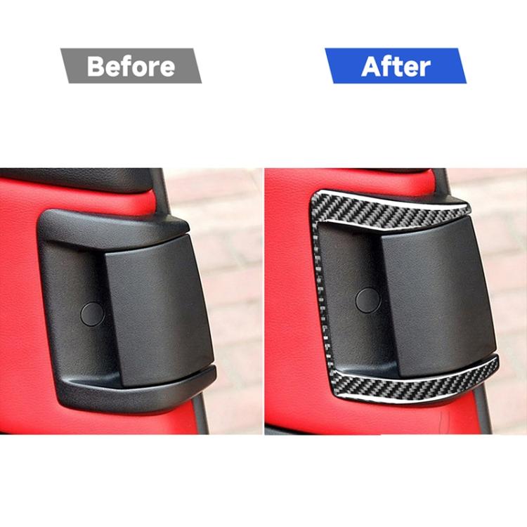 Adesivo decorativo per maniglia della porta posteriore in fibra di carbonio per auto da 2 pezzi per Mazda RX8 2004-2008, guida a destra e a sinistra universale, Rear Door Handle