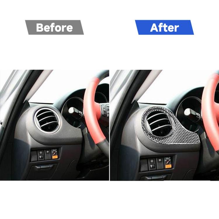 Adesivo decorativo per presa d'aria sul cruscotto in fibra di carbonio per auto per Mazda RX8 2004-2008, guida a sinistra, Dashboard Air Outlet