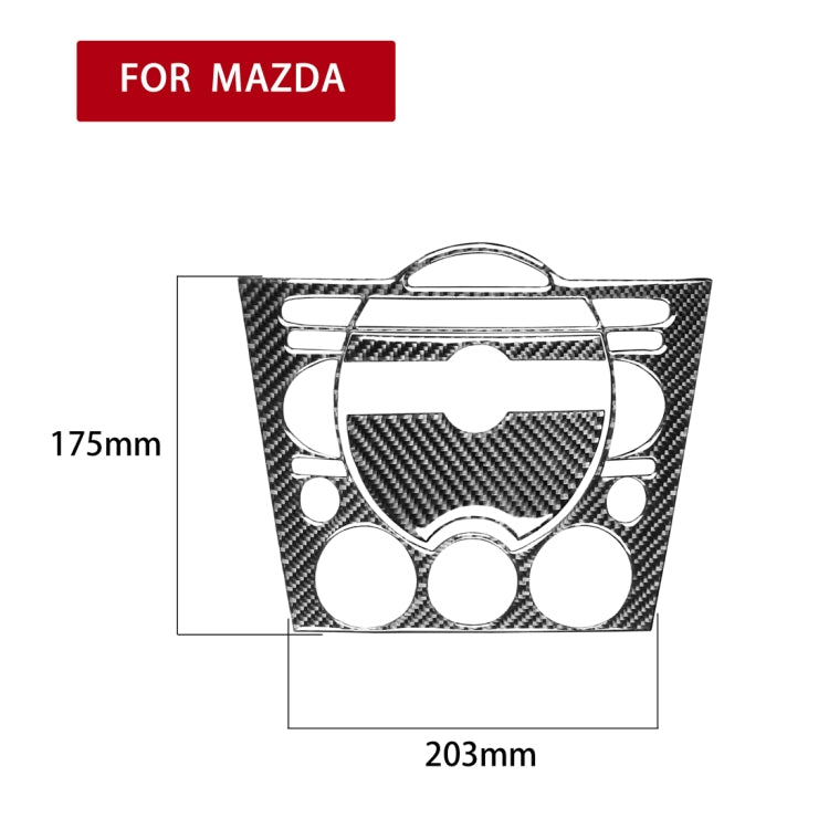 Adesivo decorativo per pannello multimediale per cruscotto in fibra di carbonio 3 in 1 per Mazda RX8 2004-2008, guida a destra e a sinistra universale, Dashboard Multimedia Panel