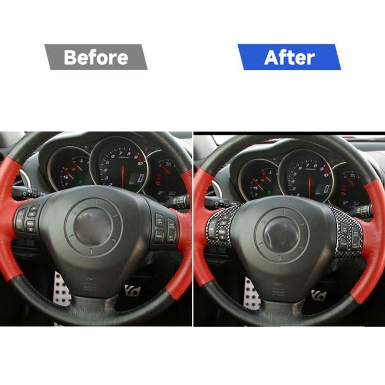 Adesivo decorativo per volante in fibra di carbonio da 2 pezzi per Mazda RX8 2004-2008, guida a destra e a sinistra universale, Steering Wheel A