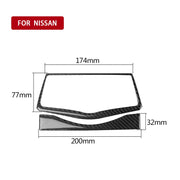 Adesivo decorativo per cornice con pulsanti di navigazione multimediale in fibra di carbonio 2 in 1 per Nissan 370Z Z34 2009-, guida a destra e a sinistra universale, Multimedia Navigation Buttons Frame