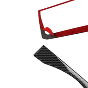 Adesivo decorativo per cornice con pulsanti di navigazione multimediale in fibra di carbonio 2 in 1 per Nissan 370Z Z34 2009-, guida a destra e a sinistra universale, Multimedia Navigation Buttons Frame