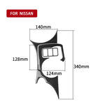 Adesivo decorativo per pannello portabicchieri di controllo centrale in fibra di carbonio per auto 3 in 1 per Nissan 370Z Z34 2009-, guida a destra e a sinistra universale, Central Control Cup Holder Panel