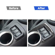 Adesivo decorativo per pulsante di riscaldamento con controllo centralizzato in fibra di carbonio per auto per Nissan 370Z Z34 2009-, guida a destra e a sinistra universale, Central Control Heating Button