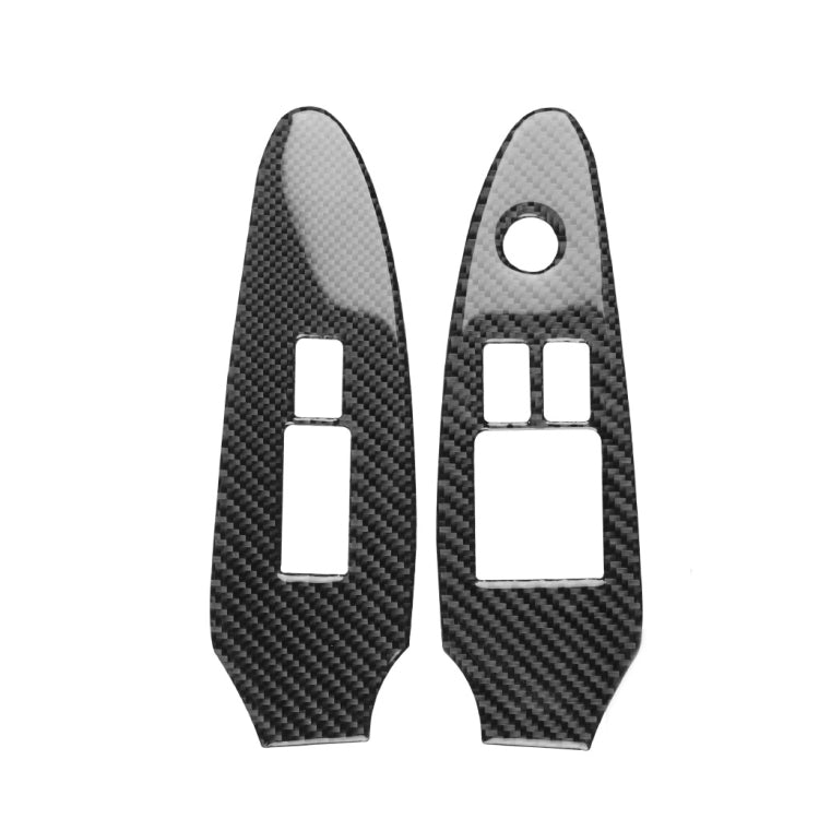 Adesivo decorativo per pannello alzacristalli in fibra di carbonio per auto da 2 pezzi per Nissan 370Z Z34 2009-, guida a destra a configurazione bassa, Window Lift Panel Right Drive