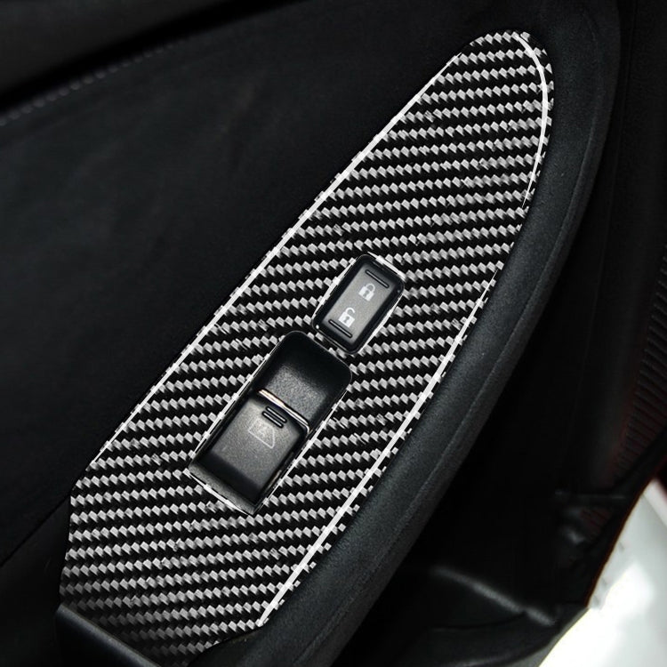 Adesivo decorativo per pannello alzacristalli in fibra di carbonio per auto da 2 pezzi per Nissan 370Z Z34 2009-, guida a destra a configurazione bassa, Window Lift Panel Right Drive
