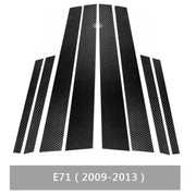 Adesivo decorativo per montante B in fibra di carbonio per auto per BMW X6 E71 2009-2013, guida a destra e a sinistra universale, For BMW X6 E71 2009-2013