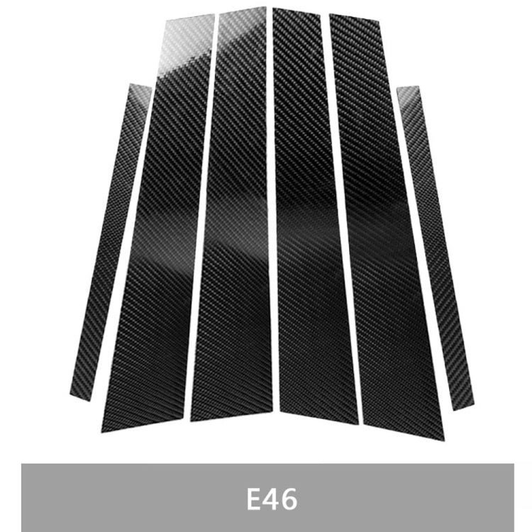 Adesivo decorativo per montante B in fibra di carbonio per auto per BMW E46, guida a destra e a sinistra universale, For BMW E46