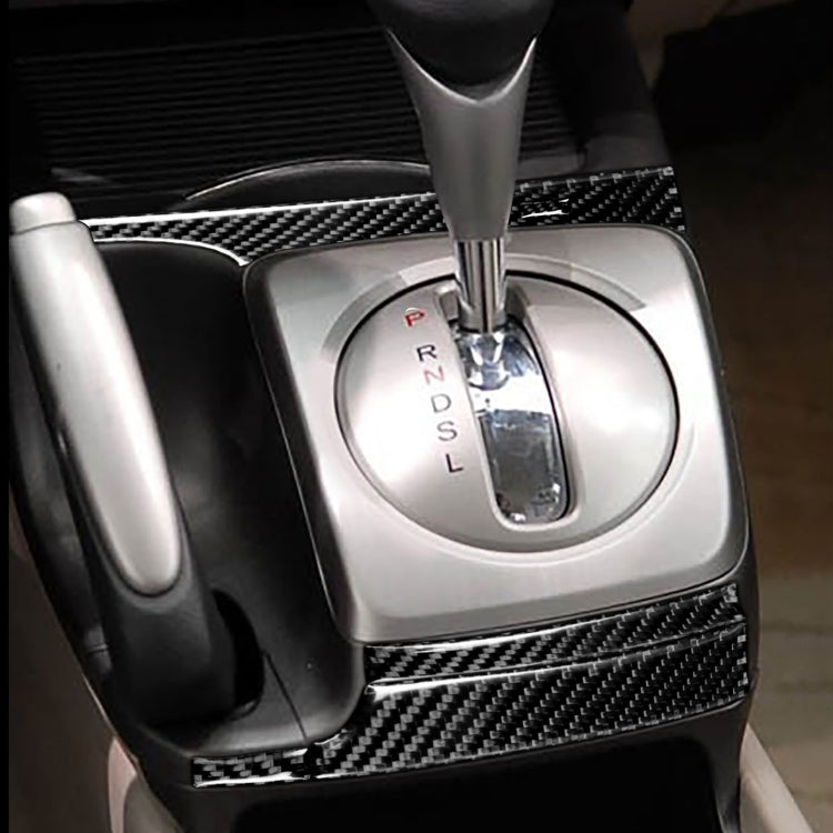 Adesivo decorativo 5 in 1 per cambio automatico in fibra di carbonio per auto per Honda Civic 8a generazione 2006-2011, guida a sinistra, 5 in 1 Automatic Gear, Left Drive