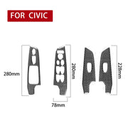 Adesivo decorativo per pannello di sollevamento in vetro e fibra di carbonio 4 in 1 per Honda Civic 8a generazione 2006-2011, guida a destra, Glass Lift Panel, Right Drive