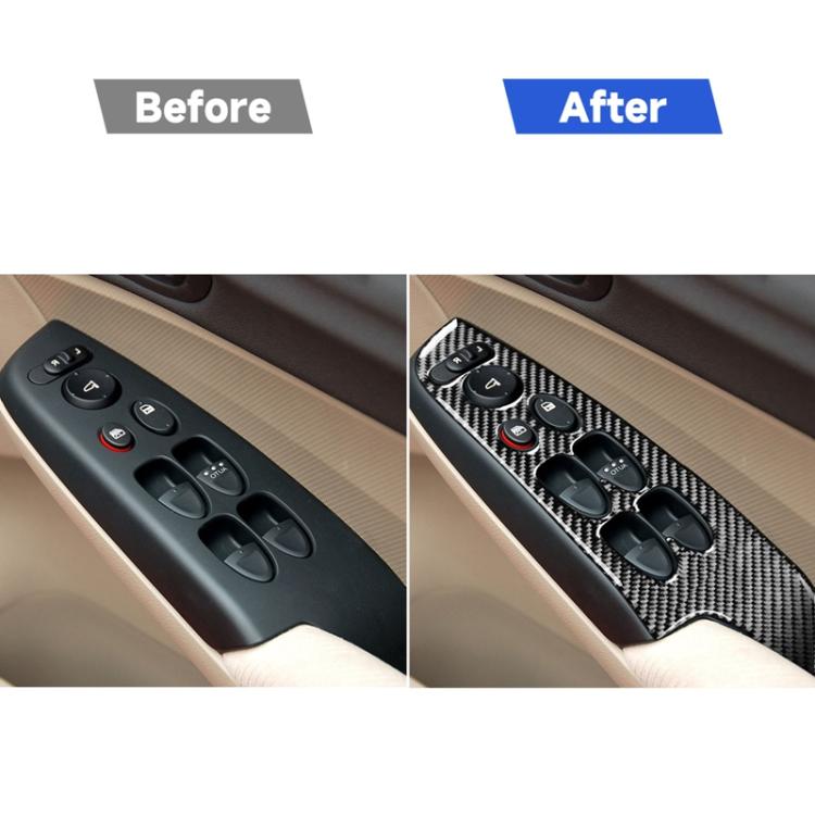 Adesivo decorativo per pannello di sollevamento in vetro e fibra di carbonio 4 in 1 per Honda Civic 8a generazione 2006-2011, guida a destra, Glass Lift Panel, Right Drive
