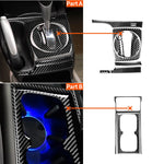 Adesivo decorativo 10 in 1 per auto in fibra di carbonio con cambio automatico e portabicchieri per Honda Civic 8a generazione 2006-2011, guida a sinistra, Automatic Gear + Water Cup Holder, Left Drive