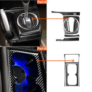 Adesivo decorativo 10 in 1 per auto in fibra di carbonio con cambio automatico e portabicchieri per Honda Civic 8a generazione 2006-2011, guida a sinistra, Automatic Gear + Water Cup Holder, Left Drive