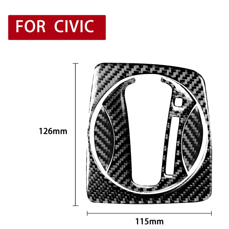 Adesivo decorativo per set ingranaggi automatici in fibra di carbonio 4 in 1 per Honda Civic 8a generazione 2006-2011, guida a destra, Automatic Gear Set, Right Drive