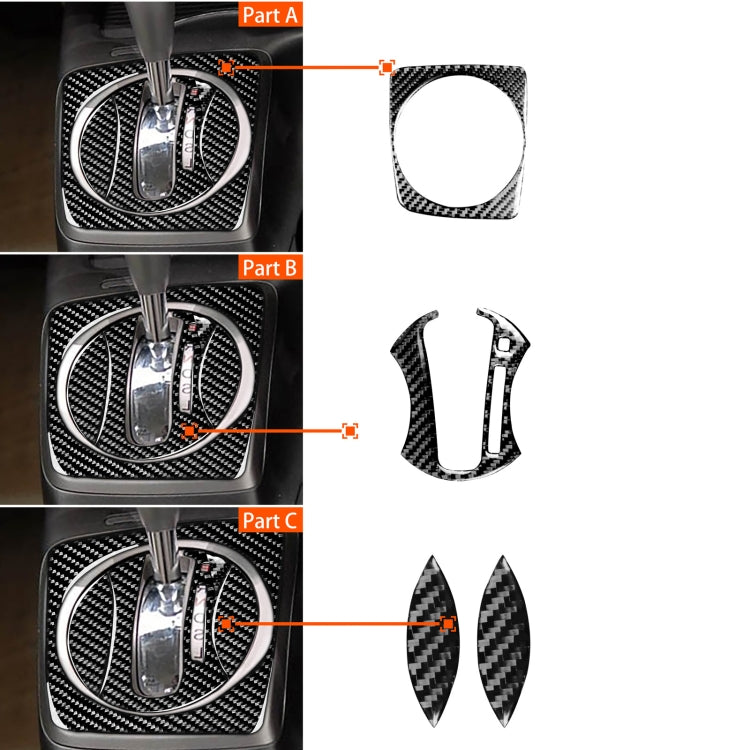 Adesivo decorativo per set ingranaggi automatici in fibra di carbonio 4 in 1 per Honda Civic 8a generazione 2006-2011, guida a destra, Automatic Gear Set, Right Drive