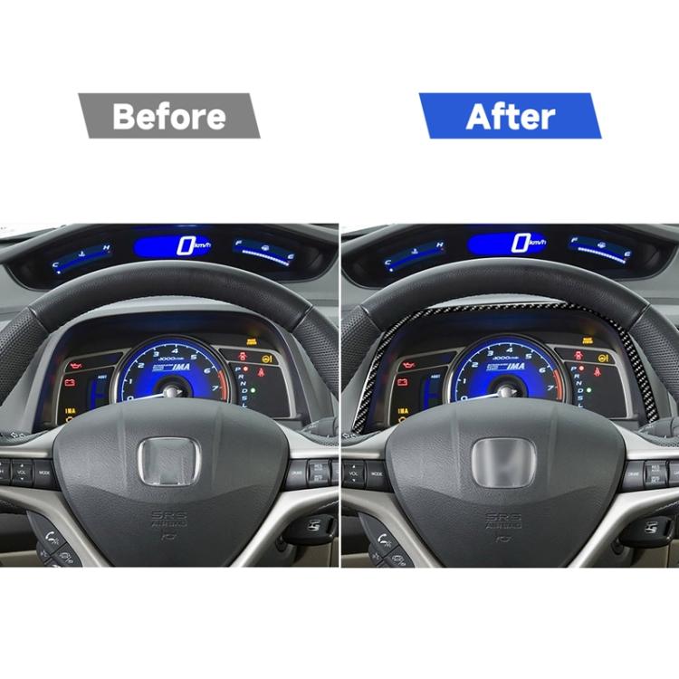 Adesivo decorativo parte superiore del tachimetro per auto in fibra di carbonio per Honda Civic 8a generazione 2006-2011, guida a destra e a sinistra universale, Upper Part of Speedometer