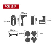 Adesivo decorativo per portabicchieri per console del cambio in fibra di carbonio per auto 10 in 1 per Jeep Wrangler JK 2007-2010, guida a sinistra, Gear Console Water Cup Holder