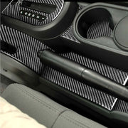 Adesivo decorativo per portabicchieri per console del cambio in fibra di carbonio per auto 10 in 1 per Jeep Wrangler JK 2007-2010, guida a sinistra, Gear Console Water Cup Holder